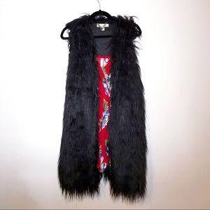 Black Faux Fur Vest
